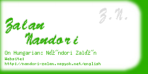 zalan nandori business card